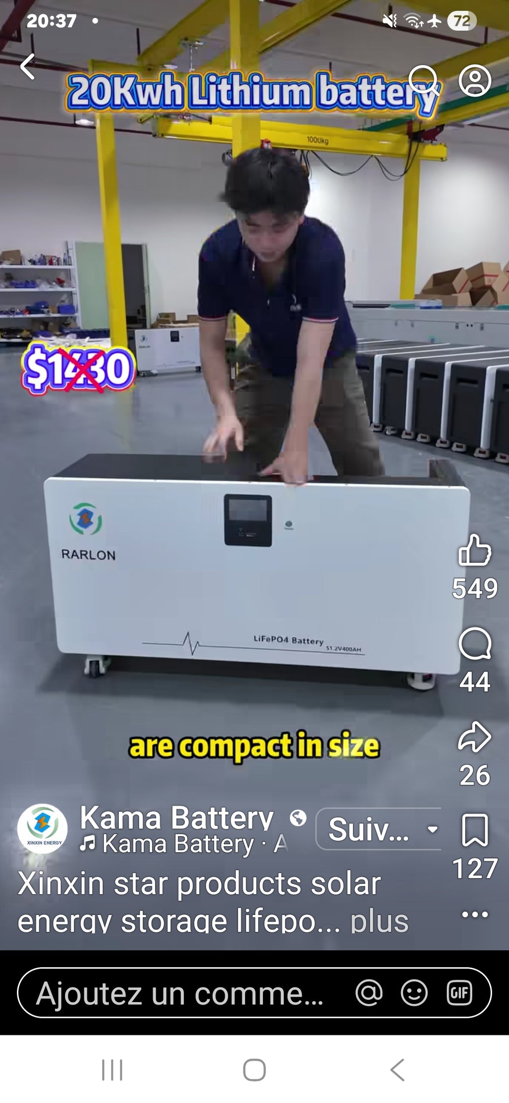 Batterie lithium 20kwh