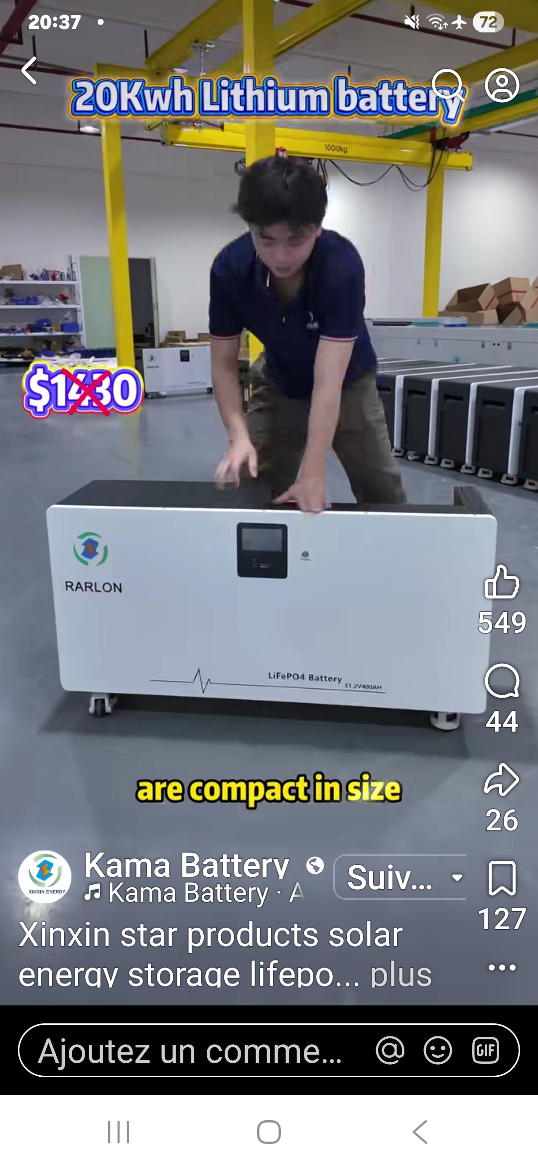 Batterie lithium 20kwh